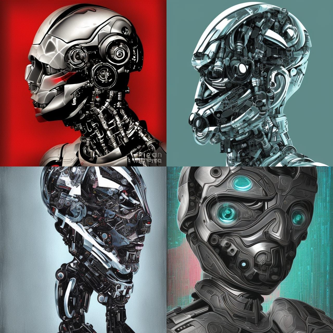 cyborg texture, digital art