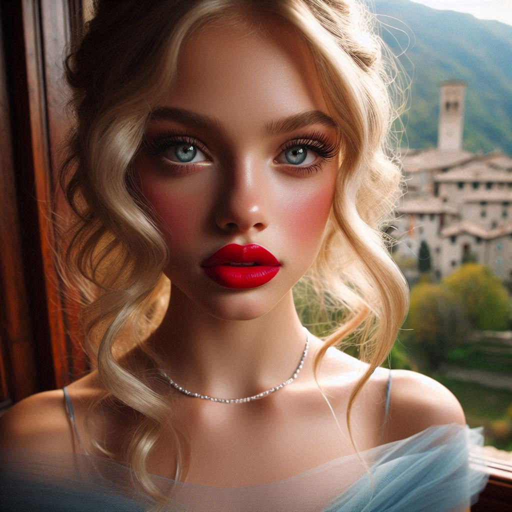 April at the villa window