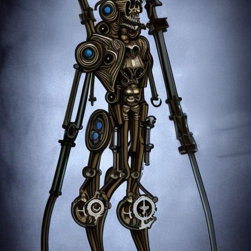 The Grim Reaper, clockwork body, steampunk body, mechanical body ...