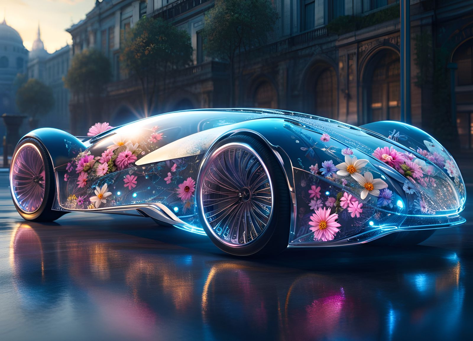 Crystal flower car  by @She_esh