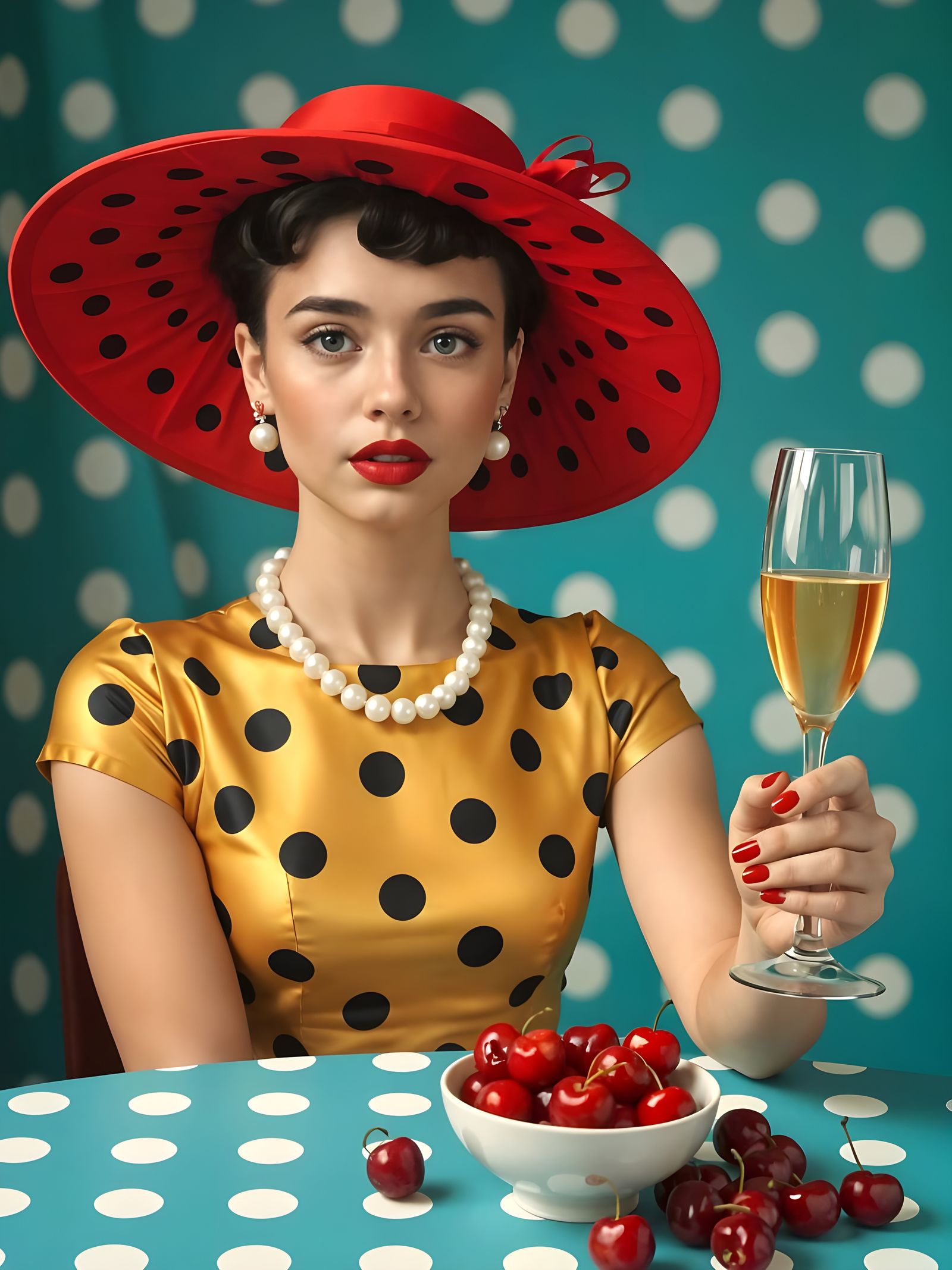 Champagne and Cherries   by @Artificial Artist