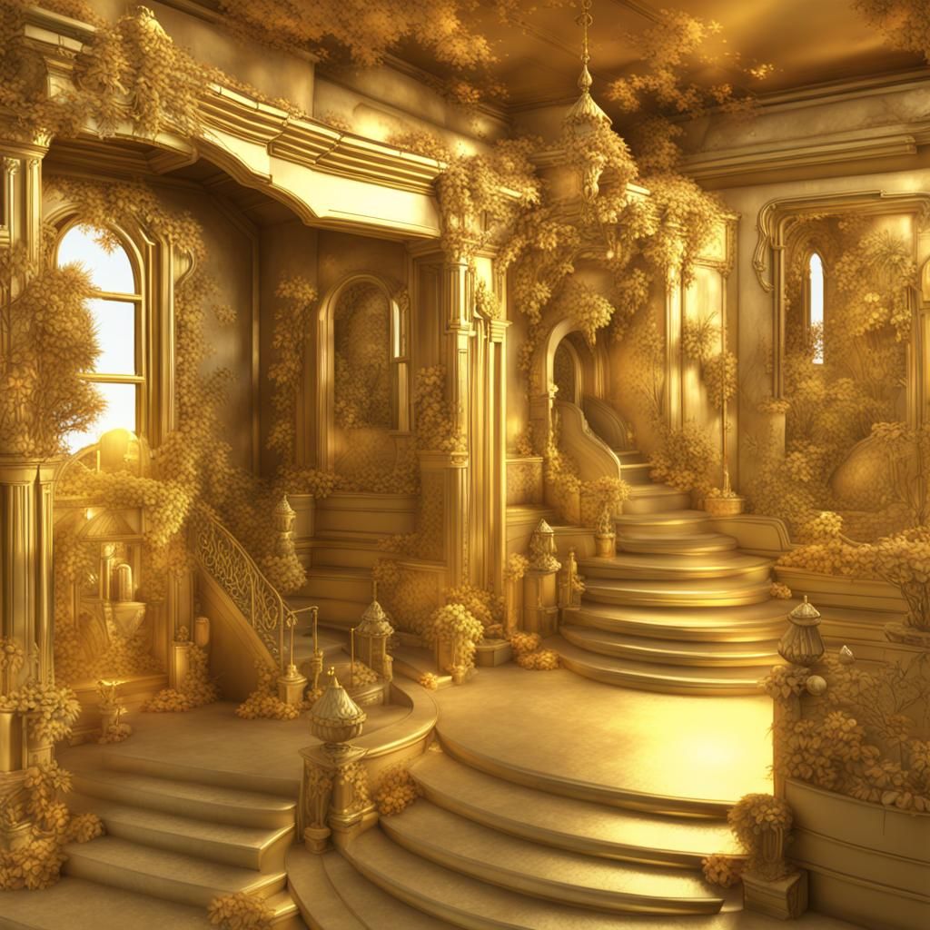 Golden Palace Hallway  by @Carienscreations