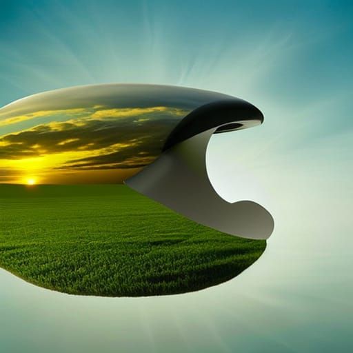 Surrealism photo of a head floating in the air