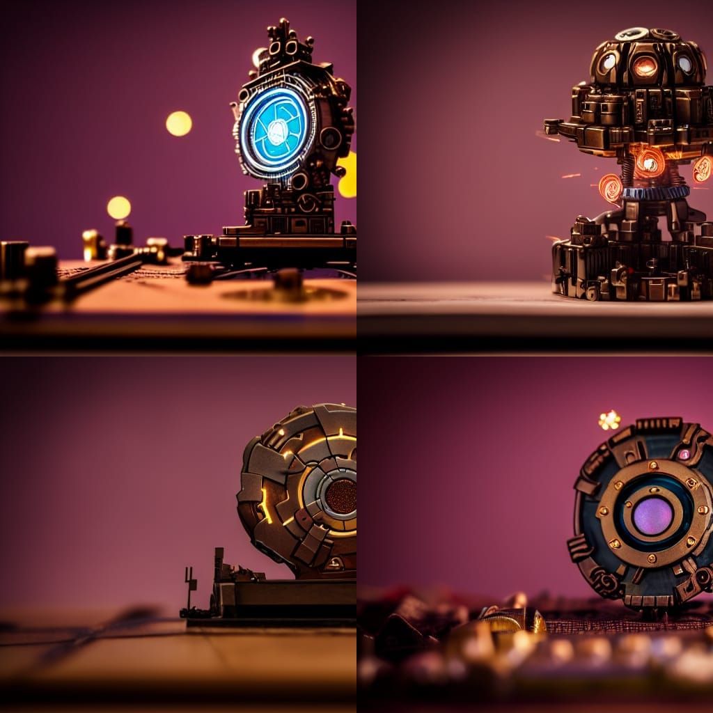 a fantastical mechanical bronze fantasy trinket building that holds an