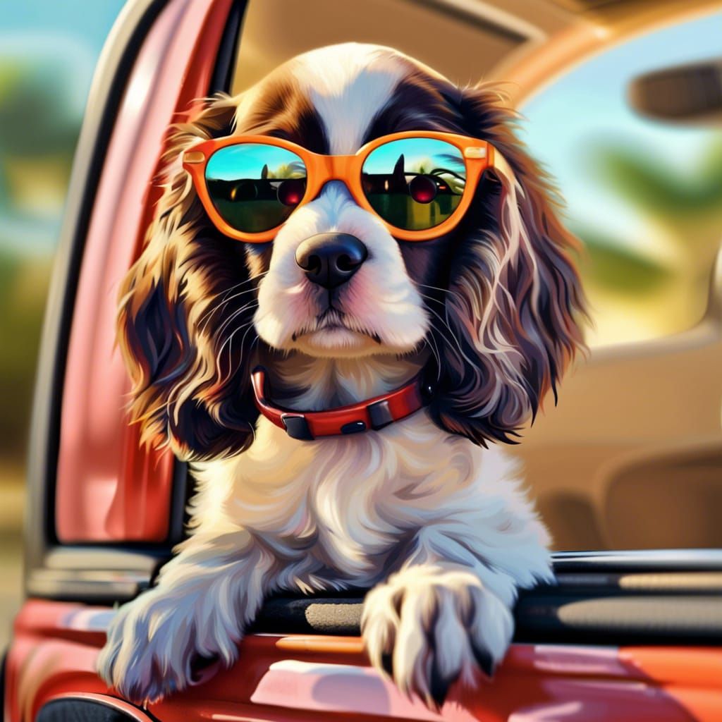 Spaniel living the Dream   by @GreenNails 