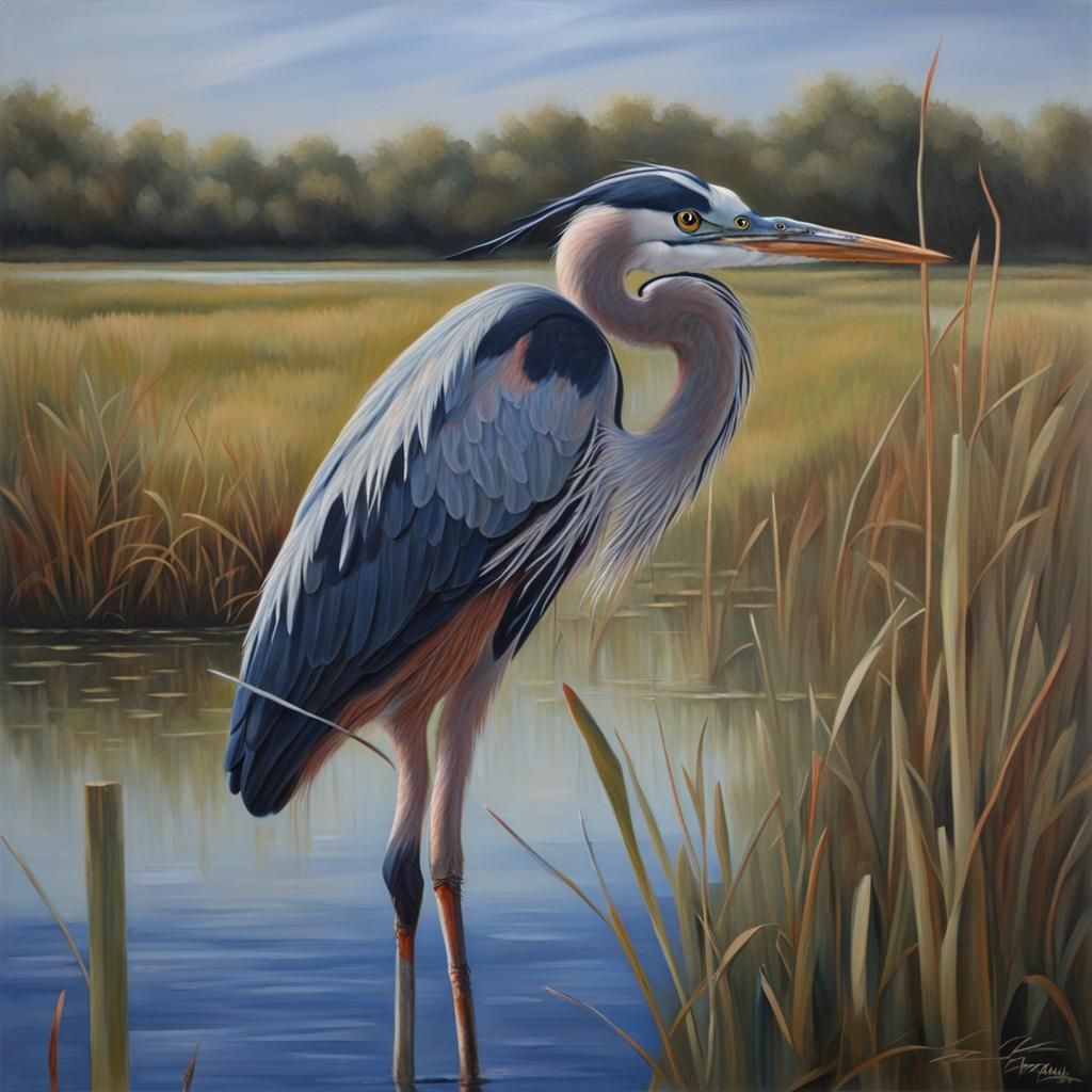 Blue Heron  by @Unreal Creations