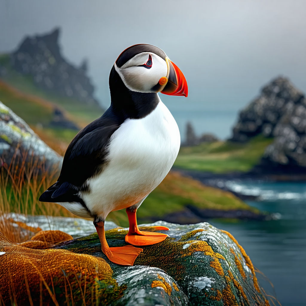 Atlantic Puffin  - Animal Digital Paintings