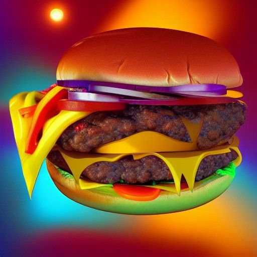 Double cheeseburger in paradise AI Generated Artwork NightCafe Creator