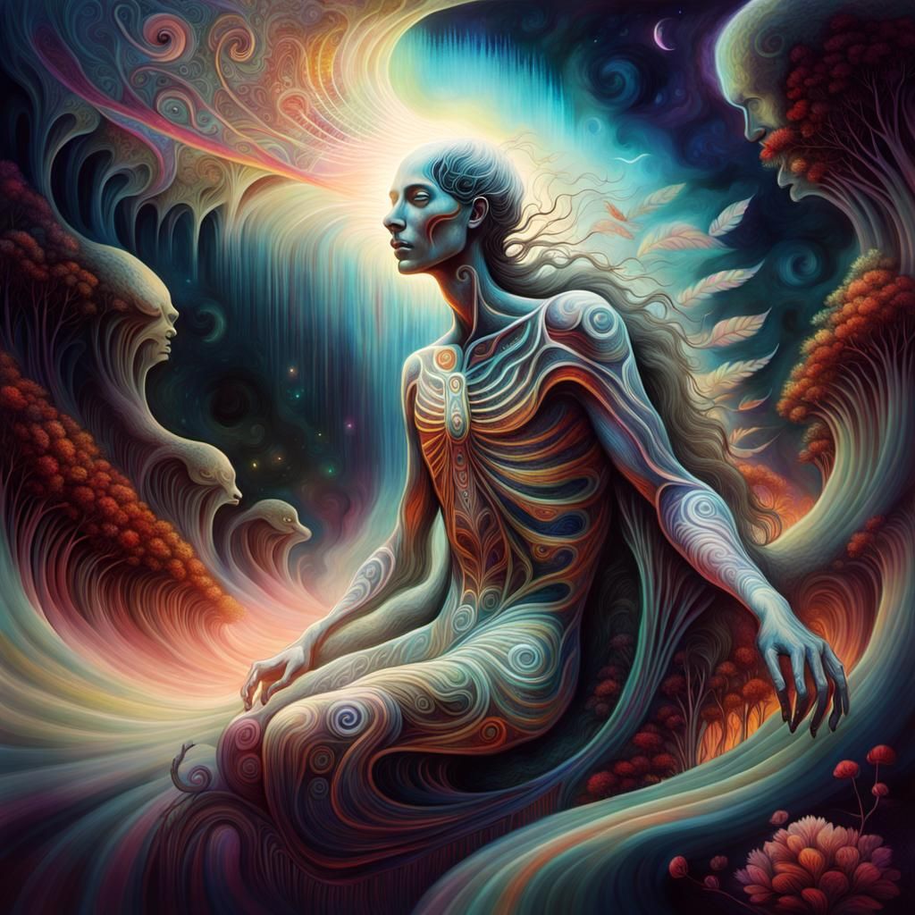 Shamanic Cosmic Visionary Art by Iridescent Light