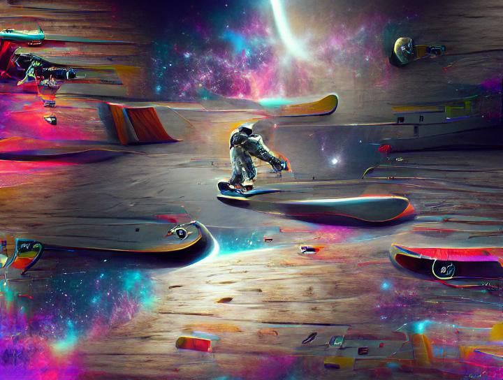 Skateboarding in space 