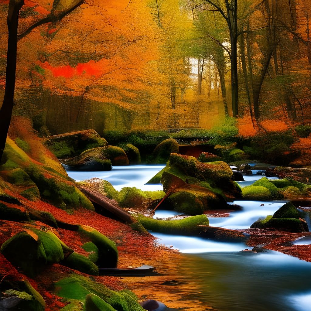 Stream through Autumn Woods