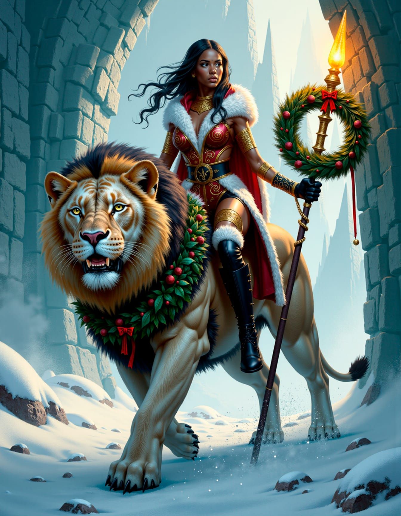 Nyah, the Holly Guardian ❄️🦁 (OC)