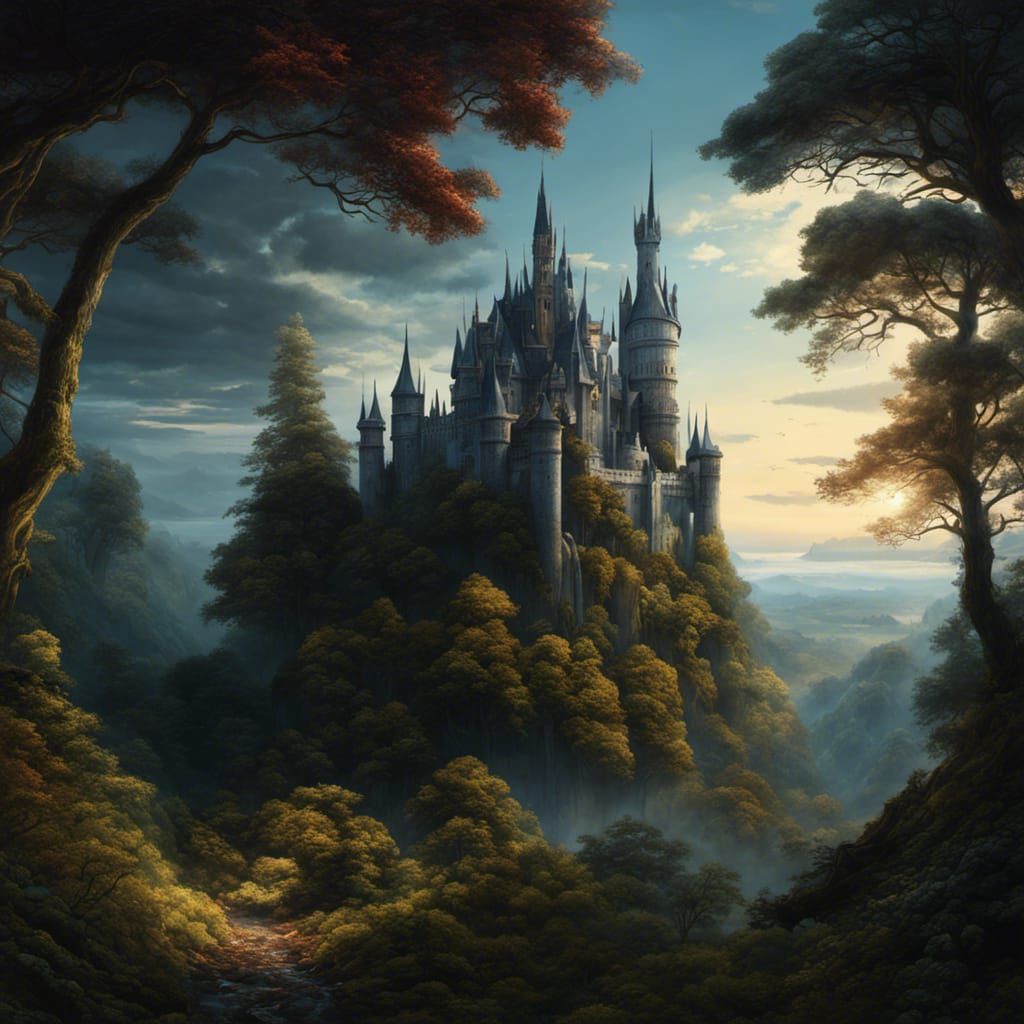 Castle In A Dark Forest - AI Generated Artwork - NightCafe Creator