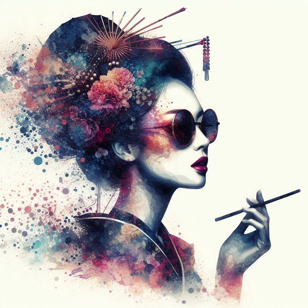 double exposure beautiful fantasy DALL-E 3 portrait landscap...