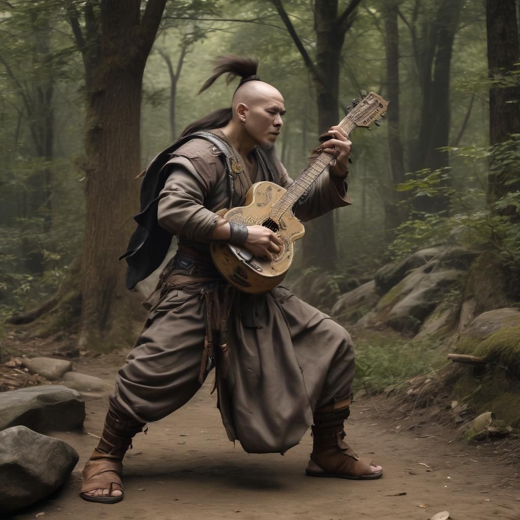 Shaman monk bard in combat practice