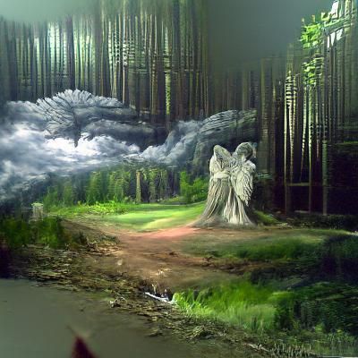 forest with angel