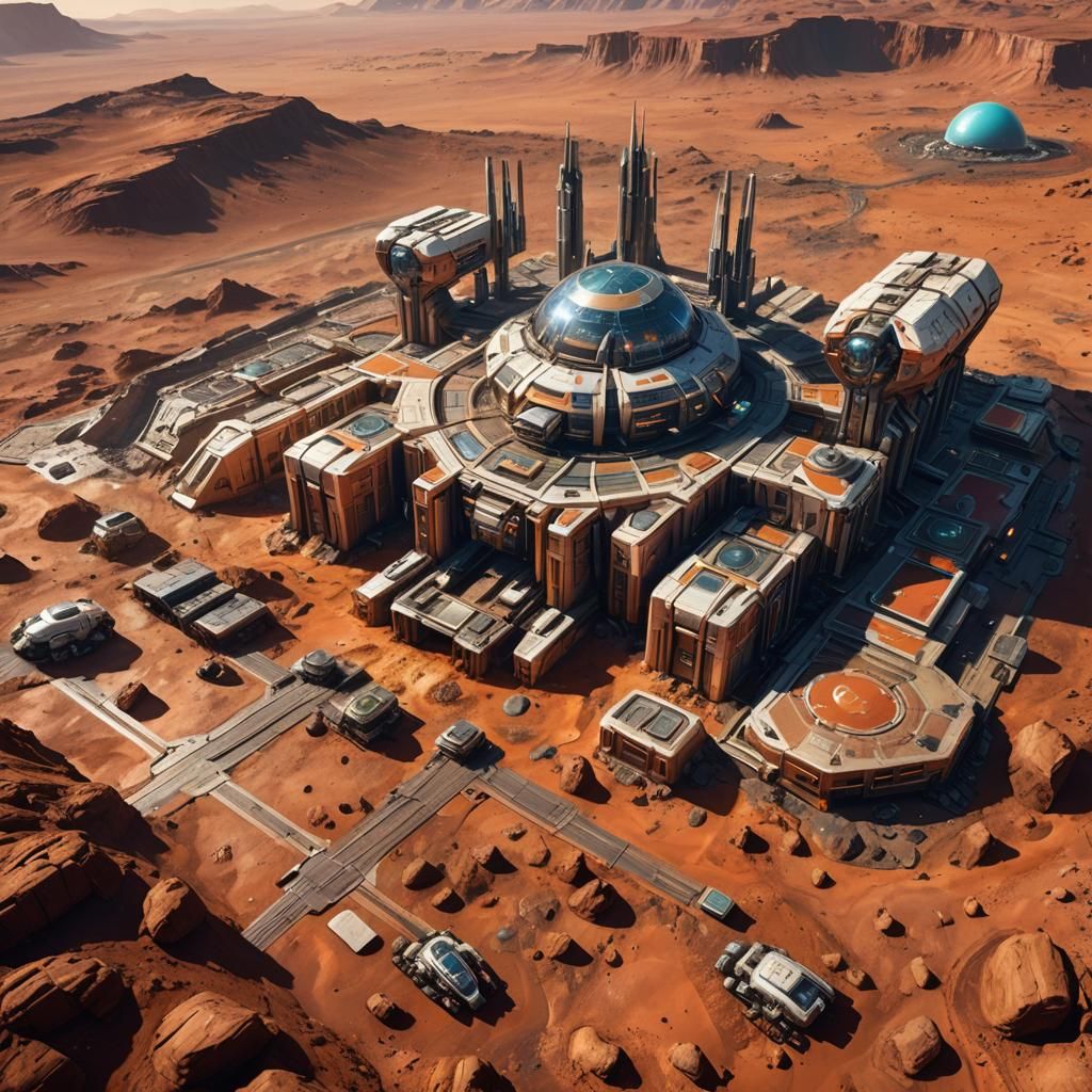 Super Ultra Huge Titan Titanfortress-like Futuristic Martian Base on ...