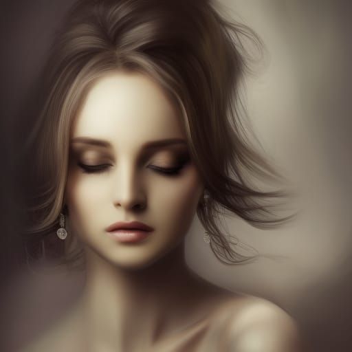 Elegant Regal Woman Portrait in Hyperdetailed Style
