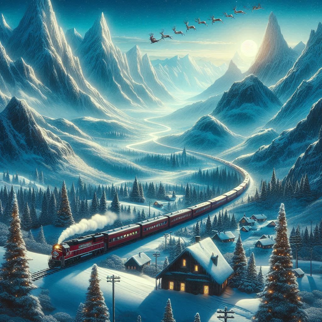 The Polar Express with Santa Above !!