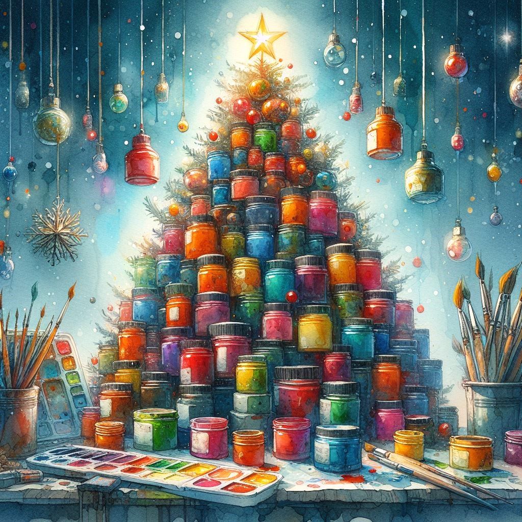 The paint pots christmas tree