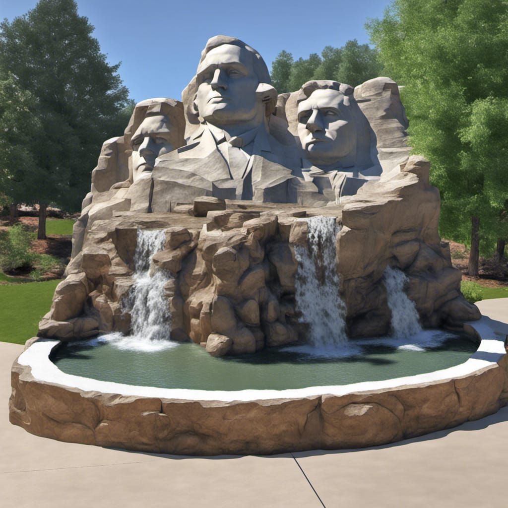 Mount Rushmore Fountains, in the local park   by @GloryAut