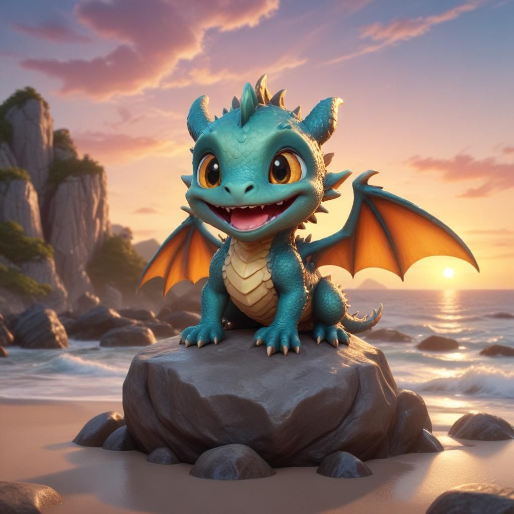 smiling baby dragon