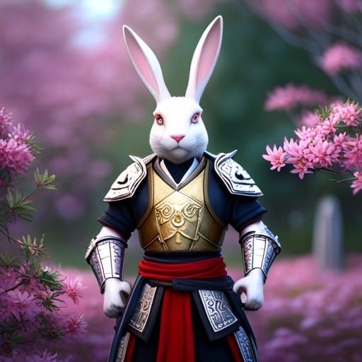 samurai rabbit, sword, samurai armor, rabbit, rabbit with a sword ...