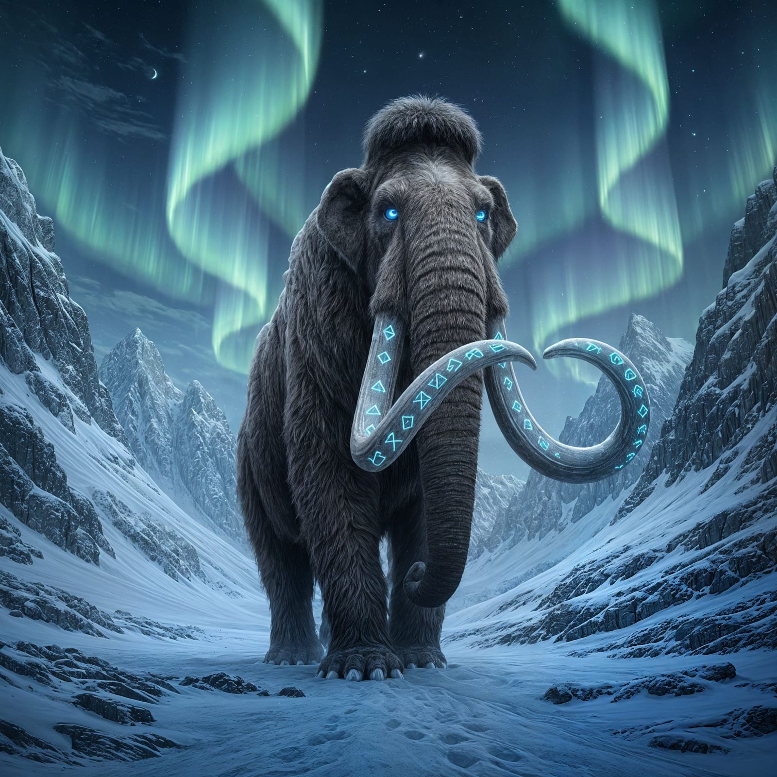 Woolly Mammoth with the Runes of Power   by @Cephalopodii