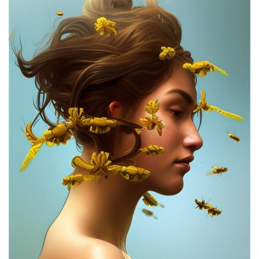 enjambre de abejas, reina abeja, obreras, miel, panal,
