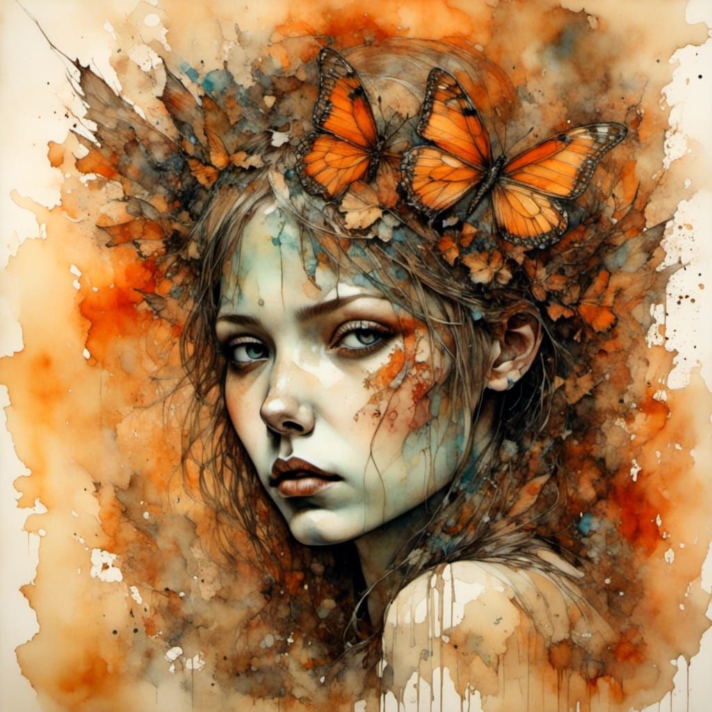 Orange blossom flower fae