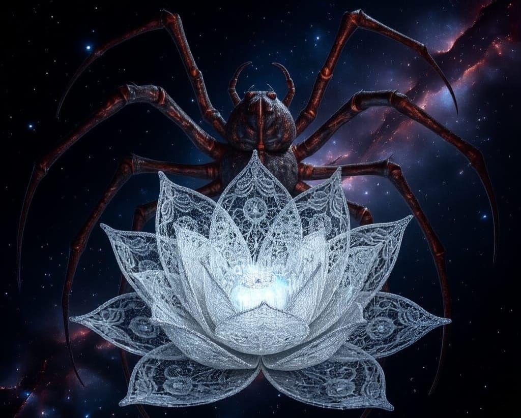 Galactic Spiderweb Lotus  by @Zepp