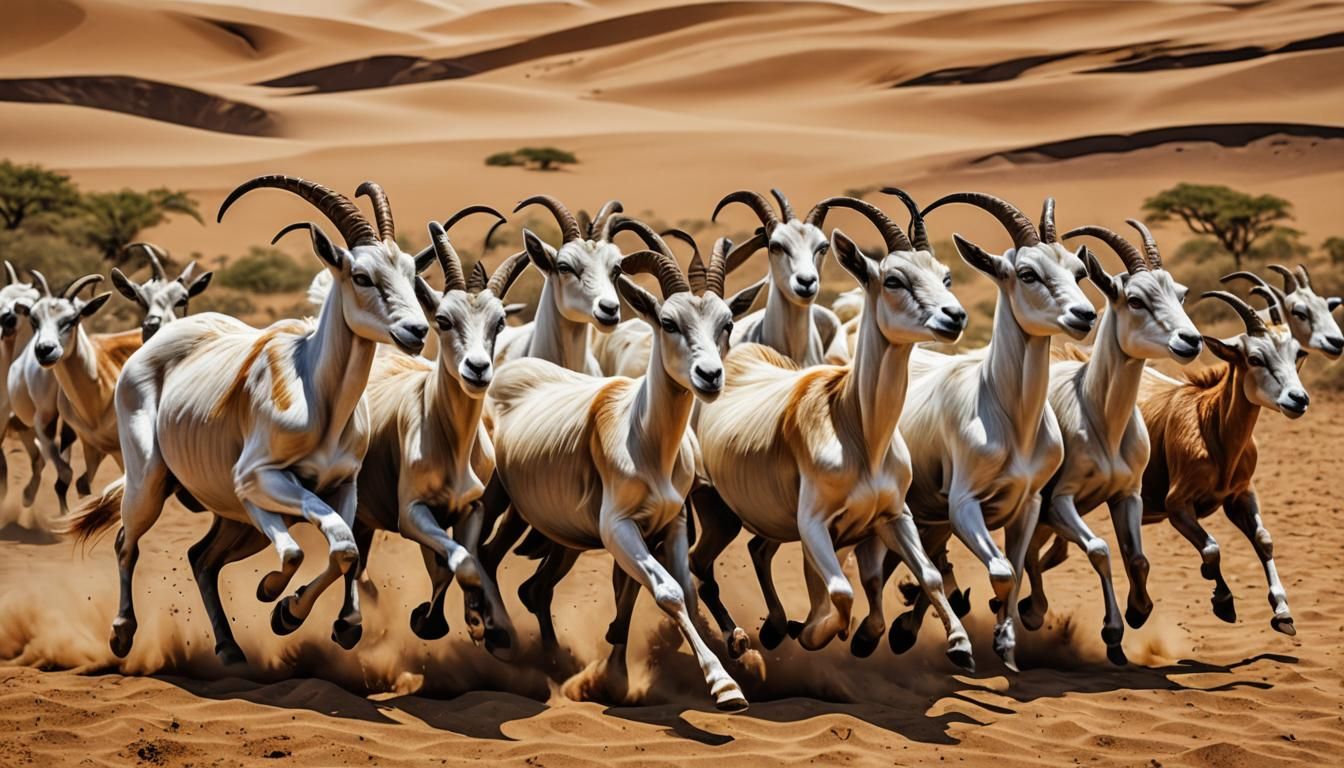 Ethiopian goats high on coffee. - AI Generated Artwork - NightCafe Creator