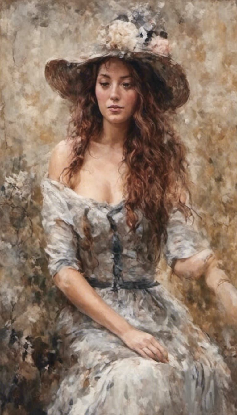 Monet Style Pin-Up Girl