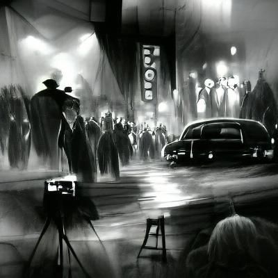 concept art film noir, the hum of the crowds