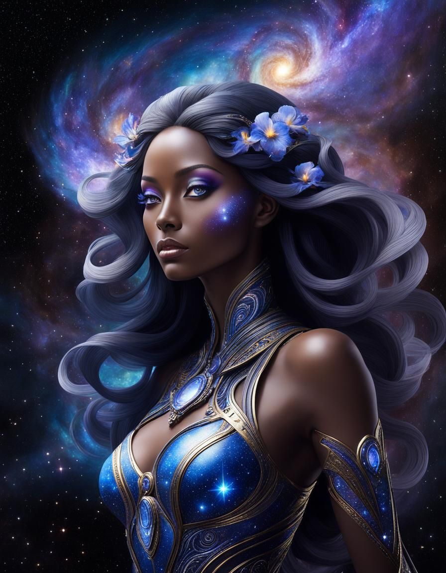 Celestial Goddess: A Cosmic Deity in Digital Art