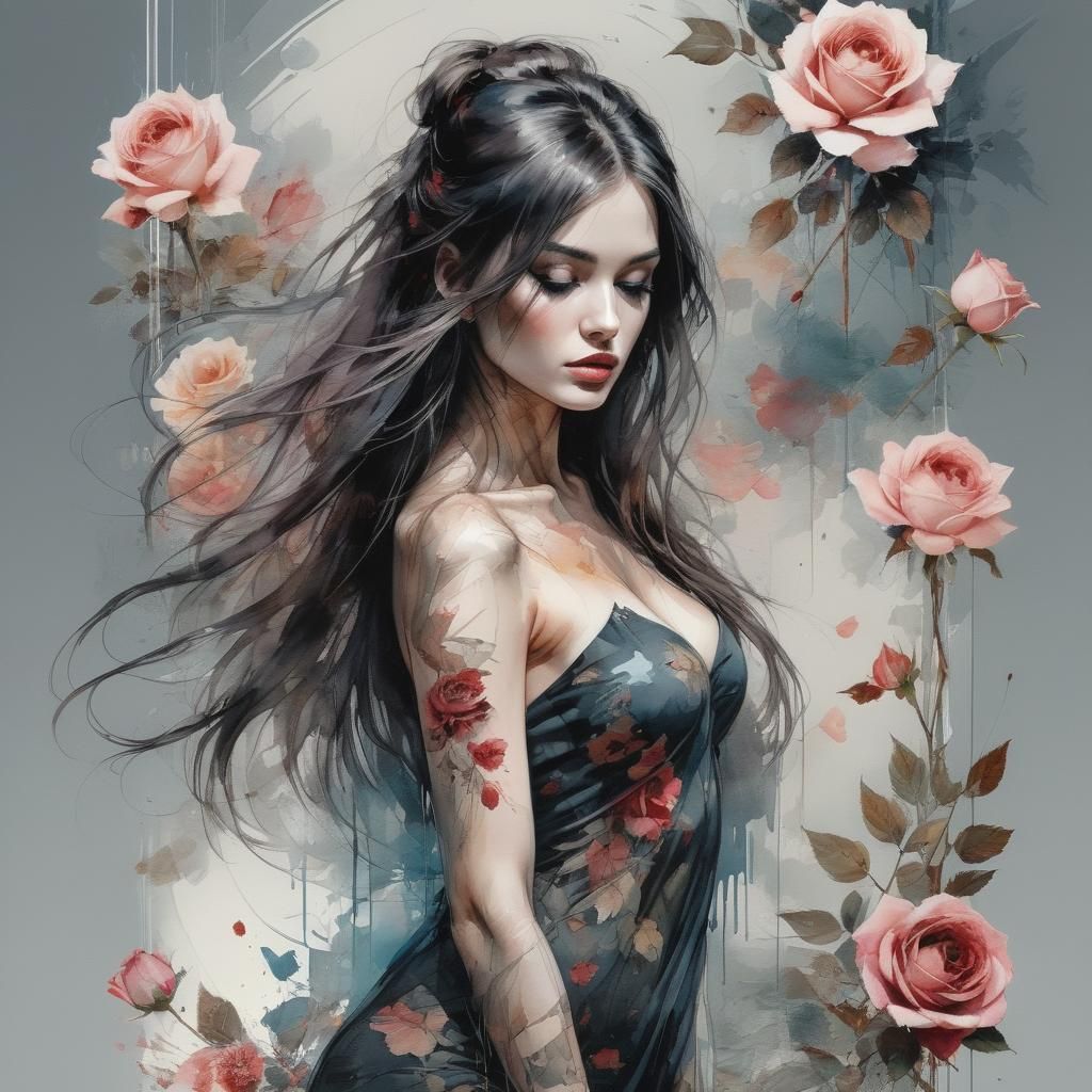Buste and roses