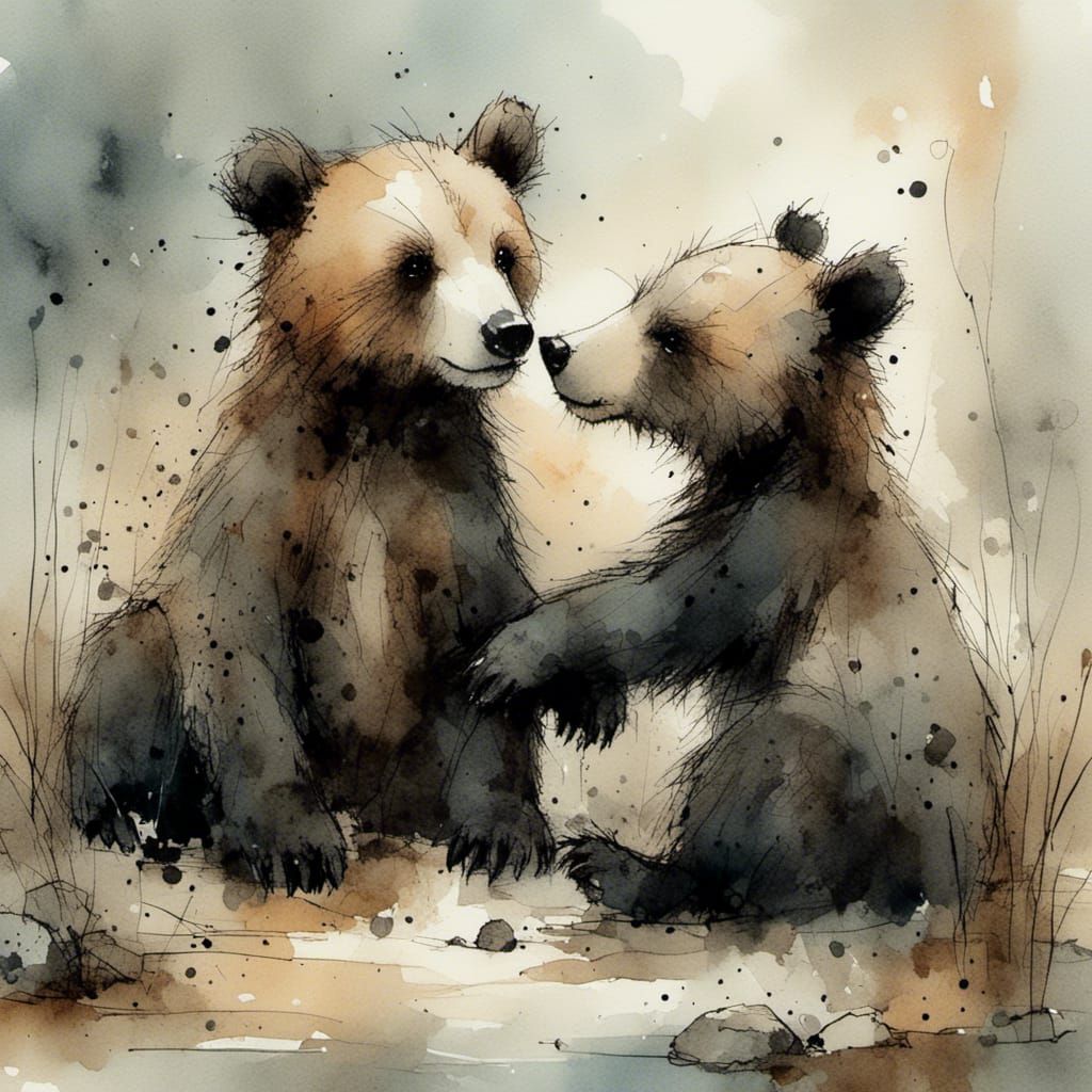 cute bear cubs, by Anita Jeram and Marjolein Bastin <lora:Ch...