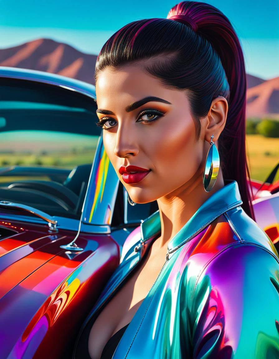 With her car