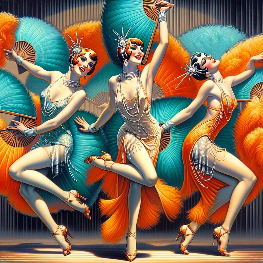 Action  Dancing picture of a Vivacious 3 showgirls  by @EHACKMANN 