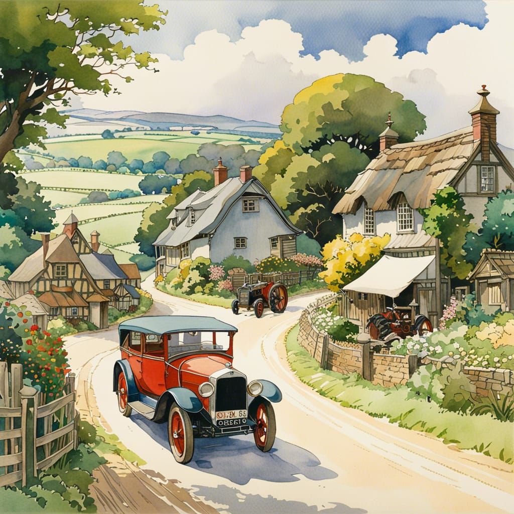 Pretty countryside village in the 1920's  by @Catherine Chittenden