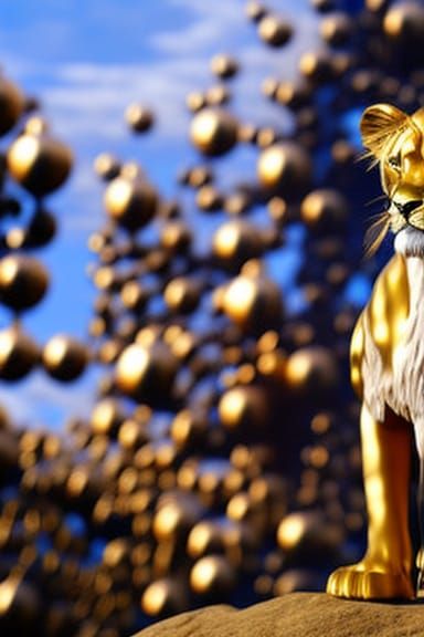 "full body portrait Lion king made out of 18K Gold" Insanely...