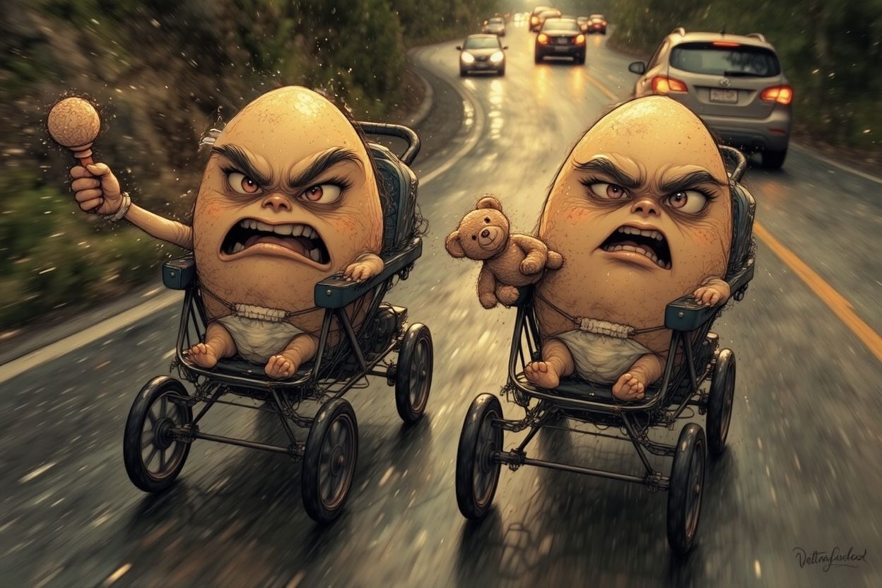 Stroller Drag Race - Angry Eggs Babies