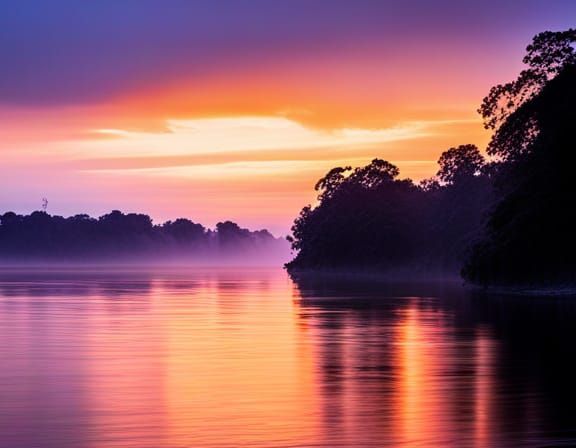 Misty Amazon River