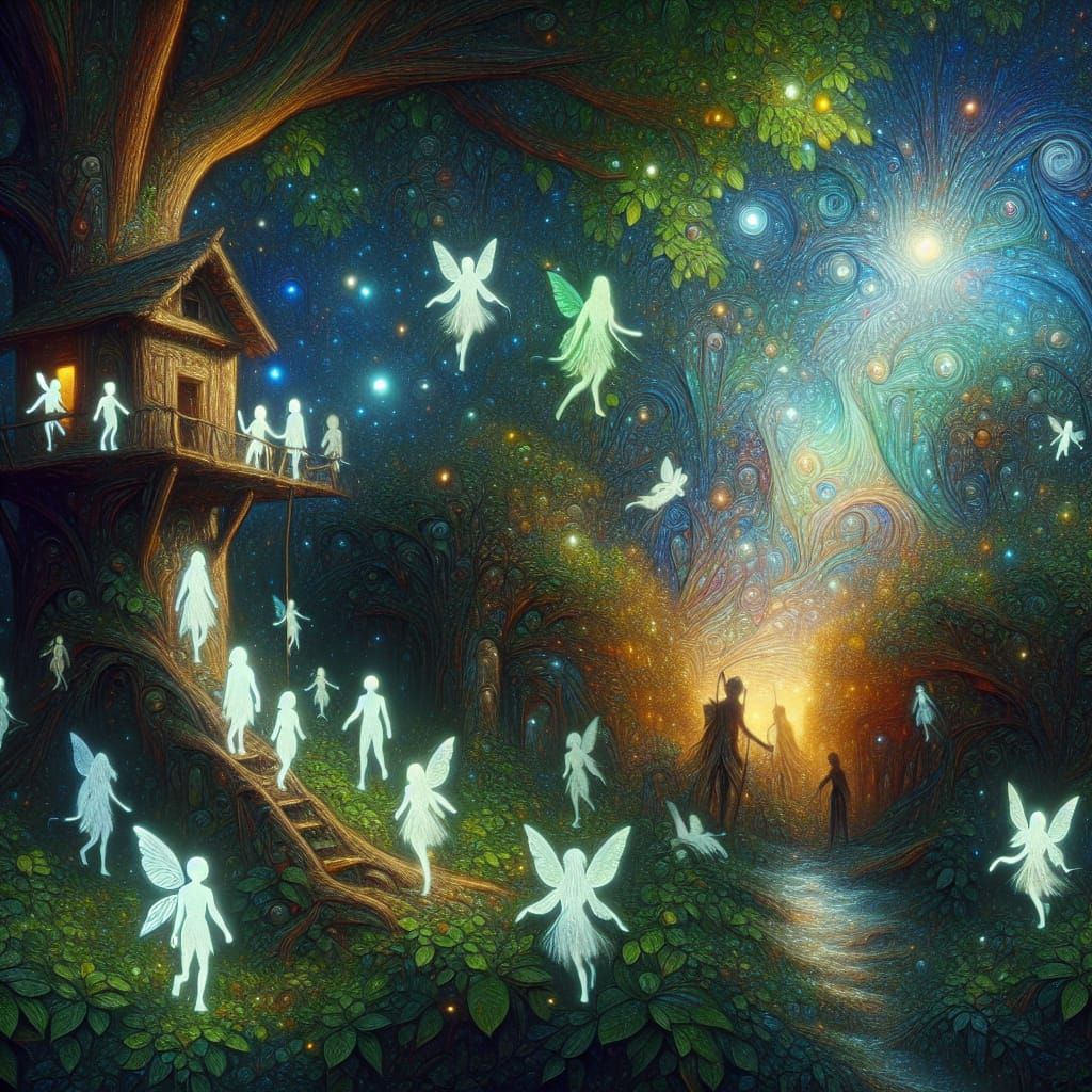 Tree house with faeries