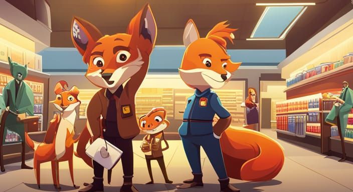 Animals in a supermarket
