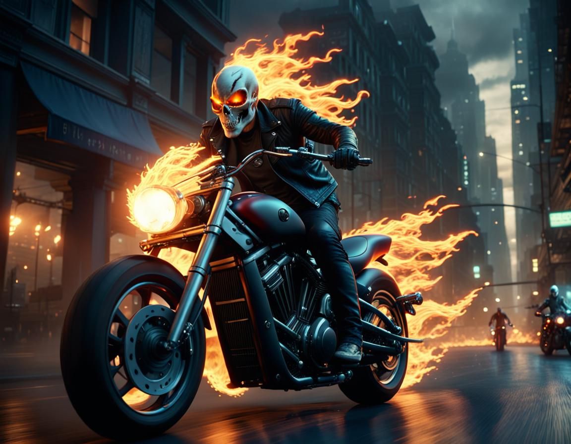 Ghost Rider - speed demon - AI Generated Artwork - NightCafe Creator