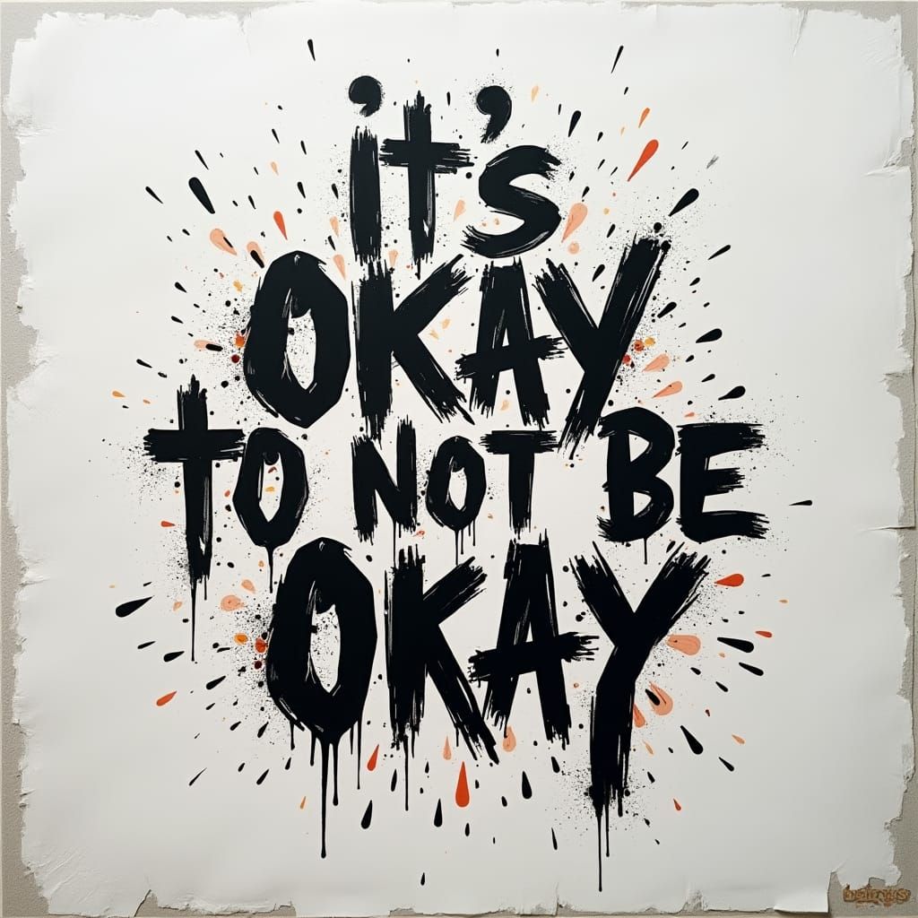 Distressed Graffiti Poster: It's Okay to Not Be Okay