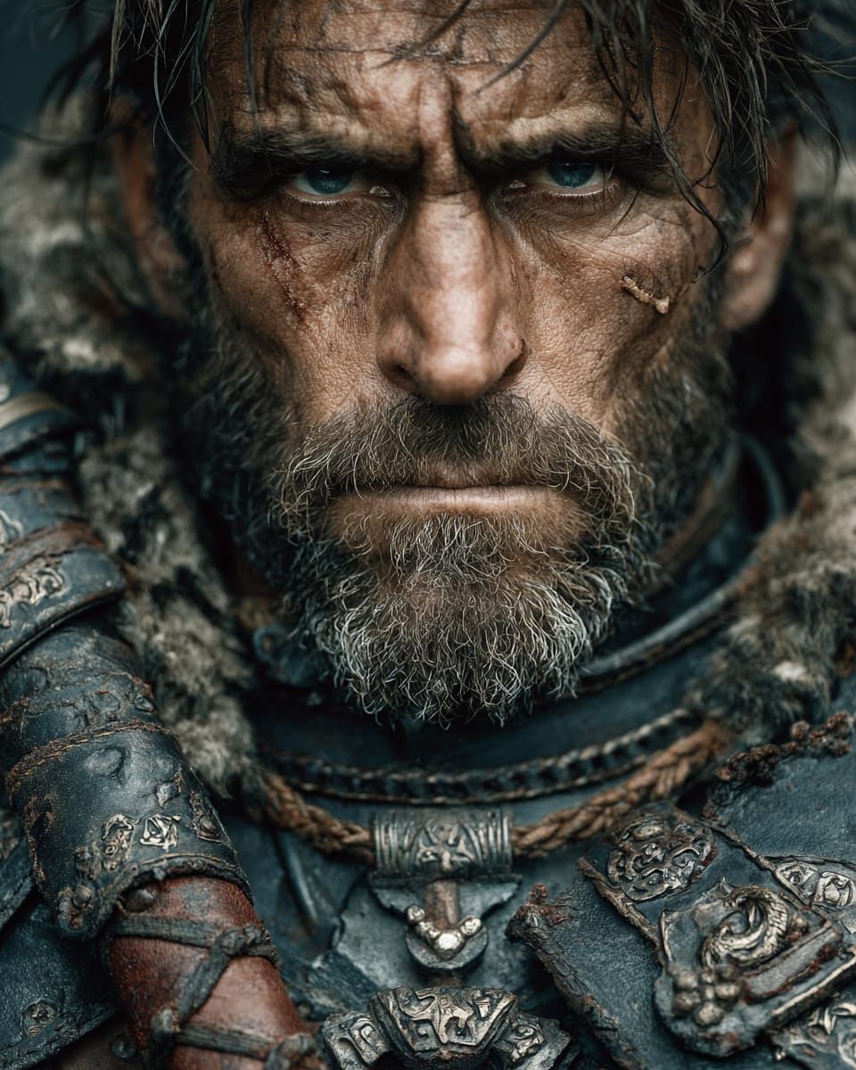 Battle-Scarred Warrior Portrait