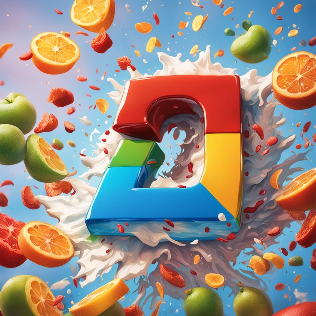 letter seven eating the letter 9 Hyperrealistic, splash art,...