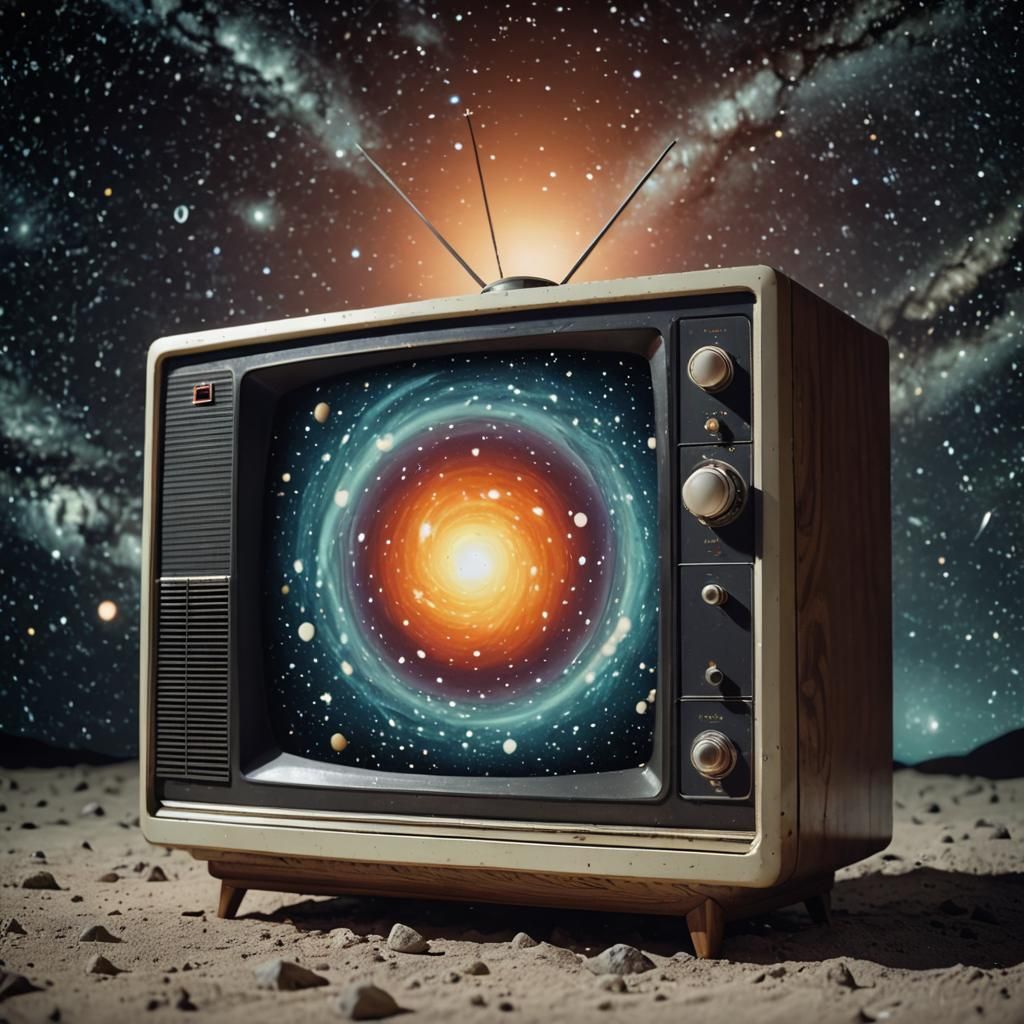 Old CRT-TV from the 1960s on the moon - AI Generated Artwork ...